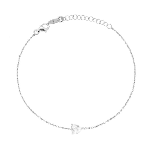 Kettenarmband Forzatina mit Herz, Lichtpunkt, Cubic Zirconia Weiß, Silber 925 Rhodiumbeschichtung - MeinSchmuckShop