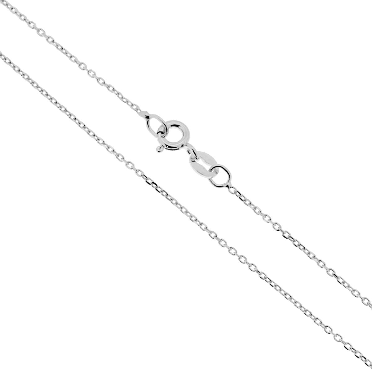 Forzatina-Kette 030, Querschnitt 1,1 mm, Länge 45 cm, in Silber 925, rhodiumbeschichtet. - MeinSchmuckShop