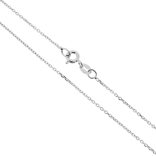 Forzatina-Kette 030, Querschnitt 1,1 mm, Länge 45 cm, in Silber 925, rhodiumbeschichtet. - MeinSchmuckShop