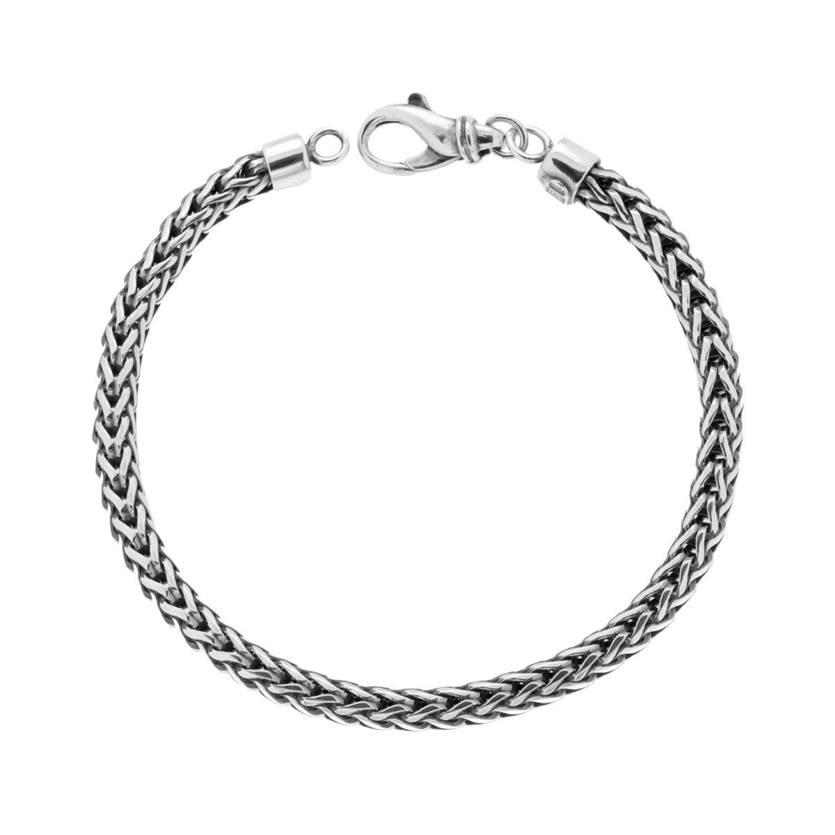 Herrenarmband Kette Franco Rund aus Silber 925 Rhodium-Galvanik - MeinSchmuckShop