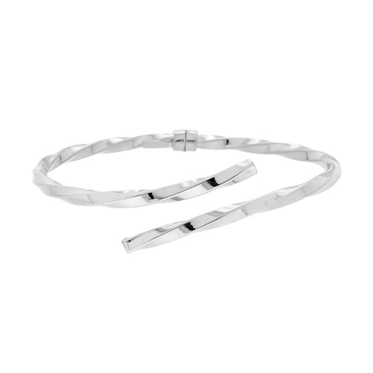 Starres Armband mit quadratischem Torchon-Querschnitt aus Silber 925, Rhodiumbeschichtung - MeinSchmuckShop