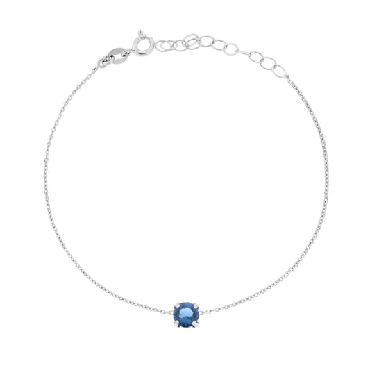 Armband Kette Forzatina diamantiert mit Lichtpunkt Ø 5 mm Crystal Blau aus Silber 925 rhodiniert - MeinSchmuckShop