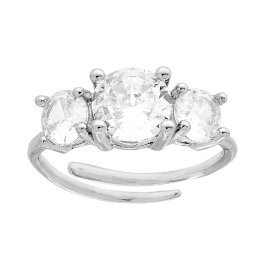 Anello-Trilogie mit Crystal Bianchi aus Stahl - MeinSchmuckShop
