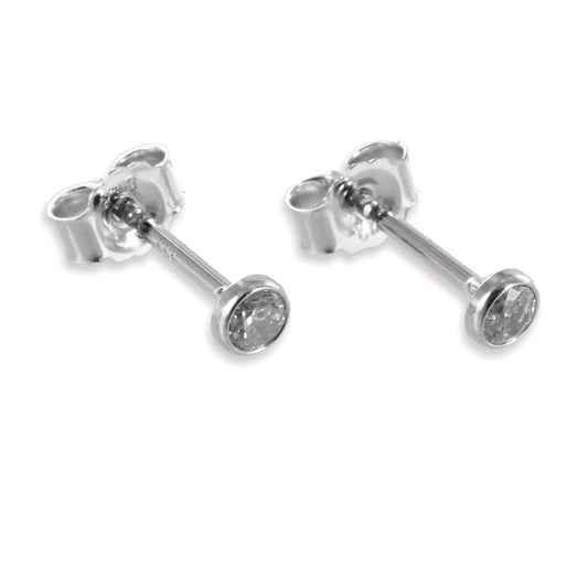 Ohrstecker mit Zirkonia 2,5mm - Weißgold 333/000