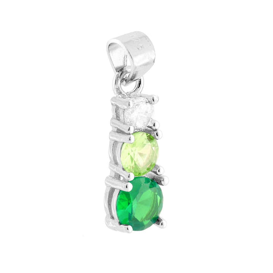 Anhänger Trilogy mit Cubic Zirconia Smaragdgrün, in 925er Silber galvanisch rhodiniert - MeinSchmuckShop
