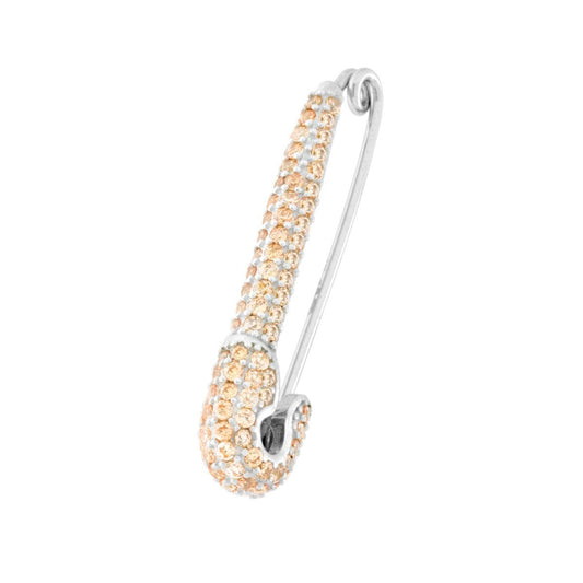 Brosche Balia mit champagnerfarbenen Cubic Zirconia aus Silber 925 rhodiniert - MeinSchmuckShop