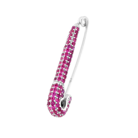 Spilla Balia mit Cubic Zirconia Rubinrot in Silber 925, Rhodium-beschichtet - MeinSchmuckShop