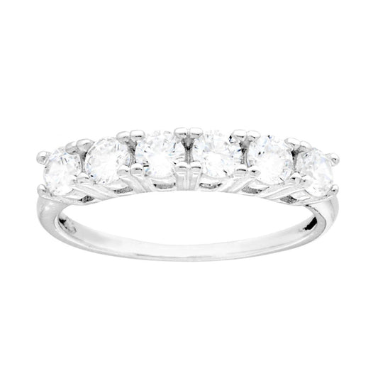 Veretta-Ring mit weißen Cubic-Zirkonia, 3 mm, Silber 925 rhodiniert - MeinSchmuckShop