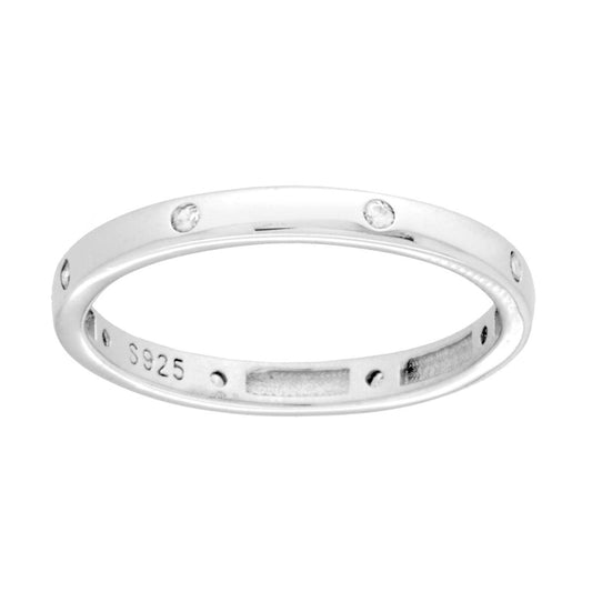 Ring mit weißen Cubic Zirconia aus 925er Silber, rhodiniert. - MeinSchmuckShop