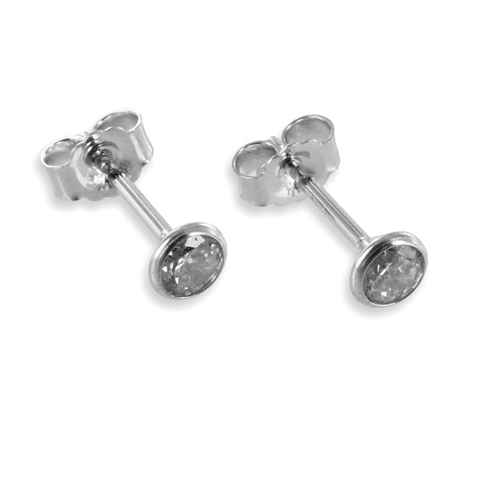 Ohrstecker mit Zirkonia 3,5mm - Weißgold 333/000