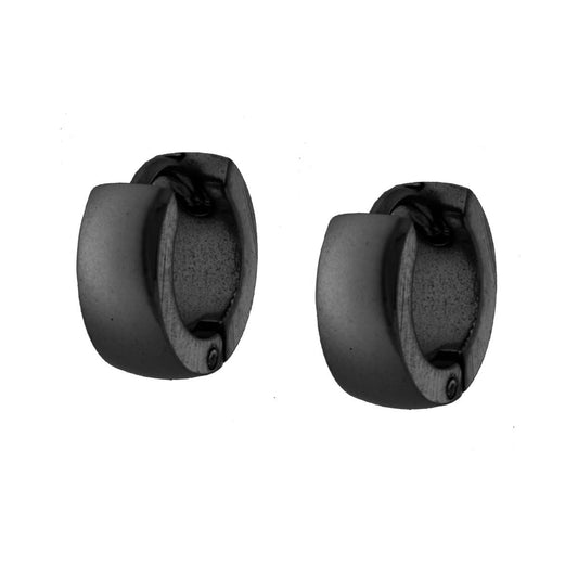 Ohrringe aus Stahl, Kreisform, schwarz - MeinSchmuckShop