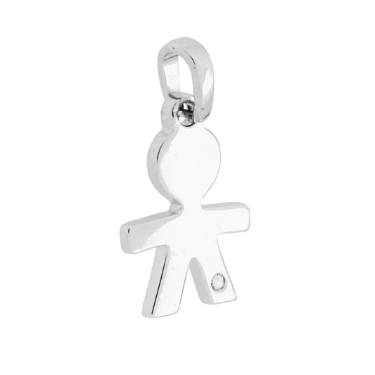Baby-Anhänger mit weißem Cubic Zirconia, Silber 925, rhodiniert - MeinSchmuckShop