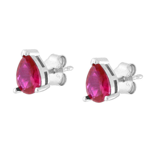 Ohrhänger Tropfenform Cubic Zirconia Rubinrot in Silber 925 rhodiniert (Galvanik) - MeinSchmuckShop