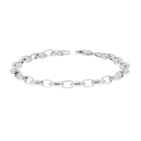 Armband Kette Marinara Hohlquerschnitt 6 mm Länge 19 cm aus Silber 925 rhodiniert - MeinSchmuckShop