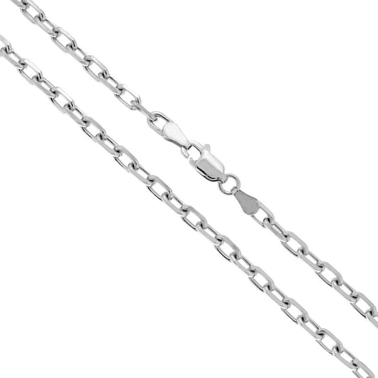 Kette Forzatina Rada Diamantata, Querschnitt 3,5 mm, Länge 50 cm, aus Silber 925, galvanisch rhodiniert - MeinSchmuckShop