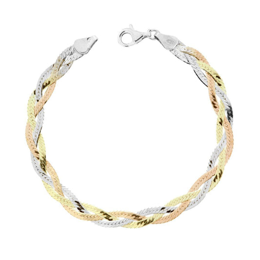 Armband Magik Treccia-Kette aus Silber 925, rhodiniert, Gold und Roségold - MeinSchmuckShop