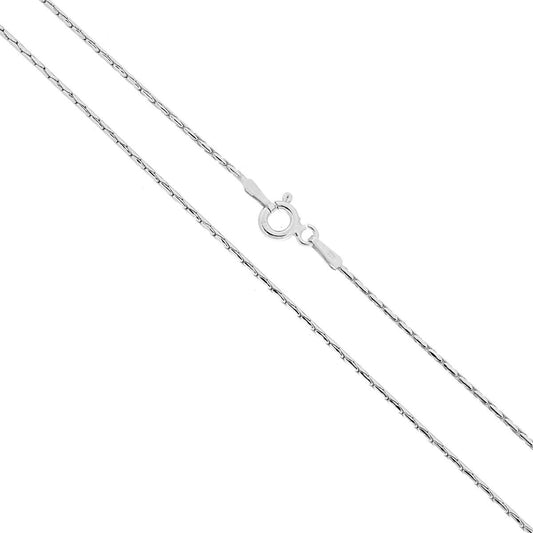 Kette Cardano Tonda Diamantata, Querschnitt 1 mm, Länge 50 cm, aus Silber 925, galvanisch rhodiniert - MeinSchmuckShop