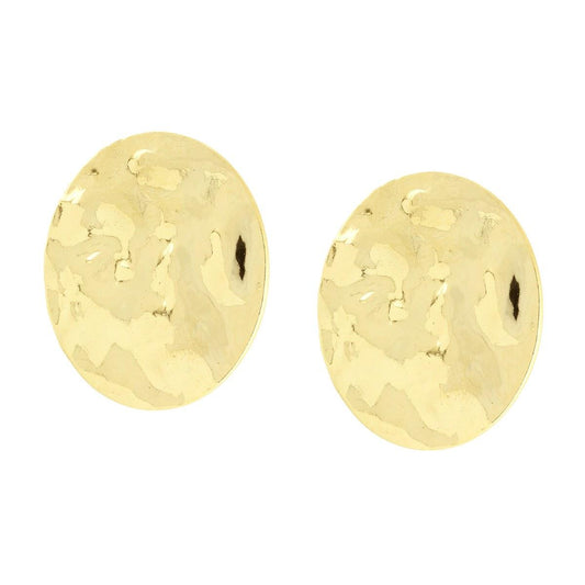 Runde, gehämmerte Plattenohrringe aus Sterlingsilber 925, goldgalvanisiert. - MeinSchmuckShop