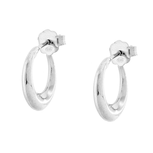 Ohrringe Mondring Bombata Ø13 mm aus 925er Silber, rhodiniert galvanisch - MeinSchmuckShop