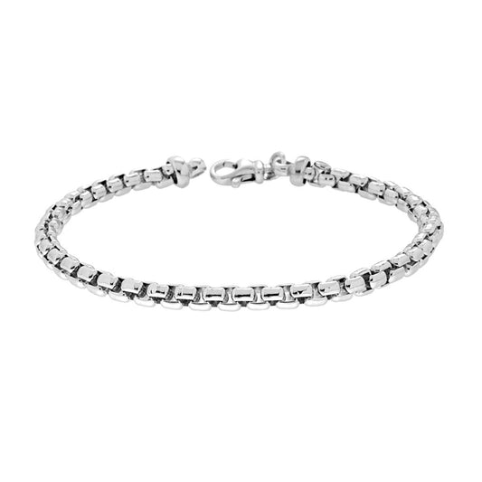 Armband mit venezianischer Rundkette aus 925er Silber, rhodiniert. - MeinSchmuckShop