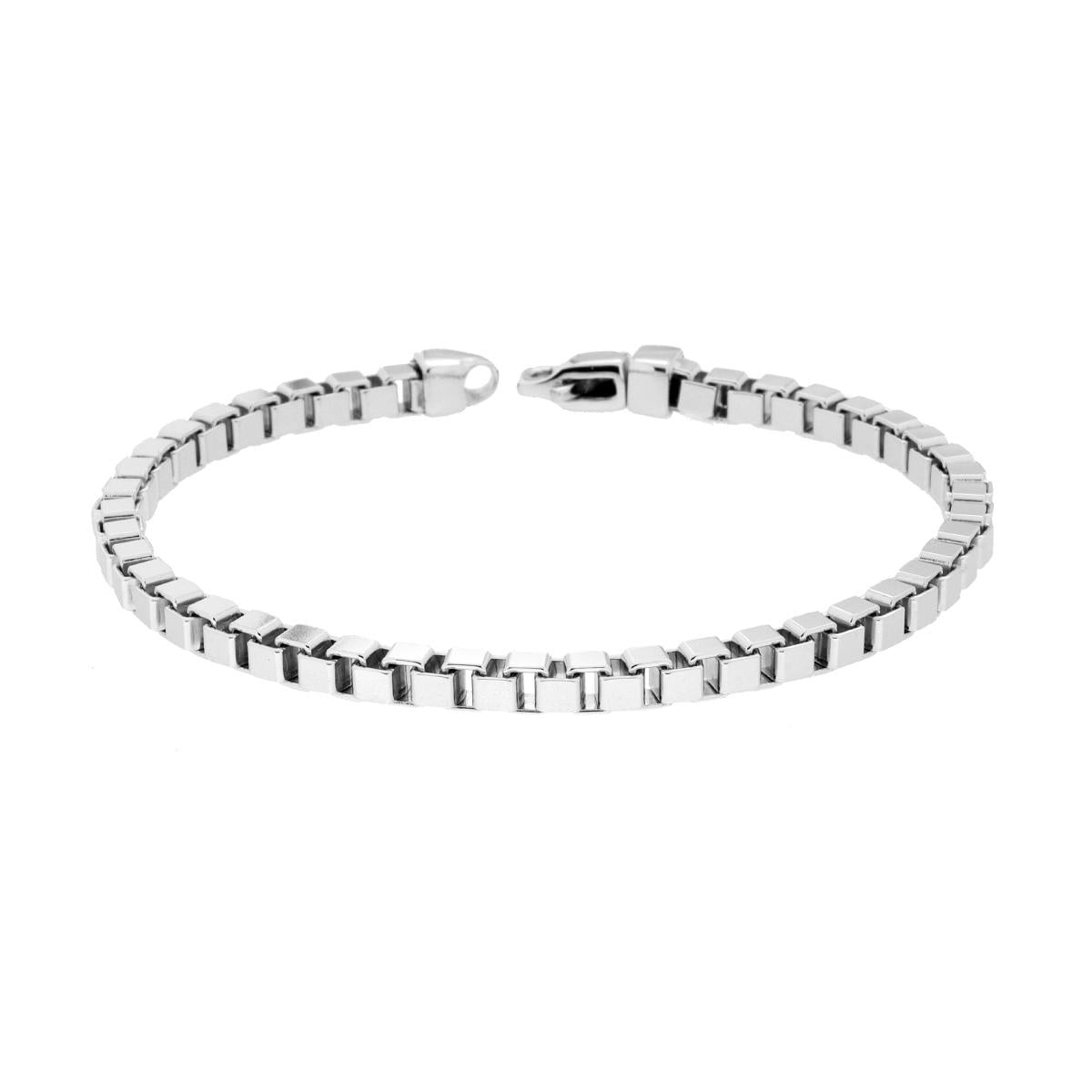 Diamantiertes venezianisches Kettenarmband aus 925er Silber, rhodiniert. - MeinSchmuckShop