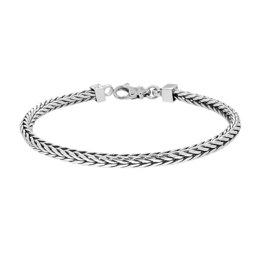 Armband aus quadratischer Spiga-Kette aus Silber 925, galvanisch rhodiniert. - MeinSchmuckShop