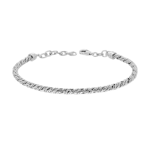 Armband Geflechtkette 3,5 mm aus Silber 925 rhodium-beschichtet - MeinSchmuckShop