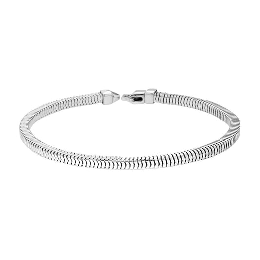 Armband mit quadratischer Mäuseschwanz-Kette aus Silber 925 rhodiniert - MeinSchmuckShop