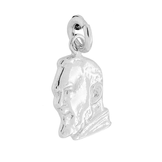 Anhänger mit dem Gesicht des Padre Pio aus 925er Silber, rhodiniert. - MeinSchmuckShop