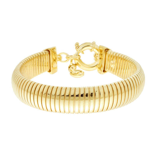 Armband halbsteifes Band Mäusezahnkette aus 925er Silber galvanisch vergoldet - MeinSchmuckShop