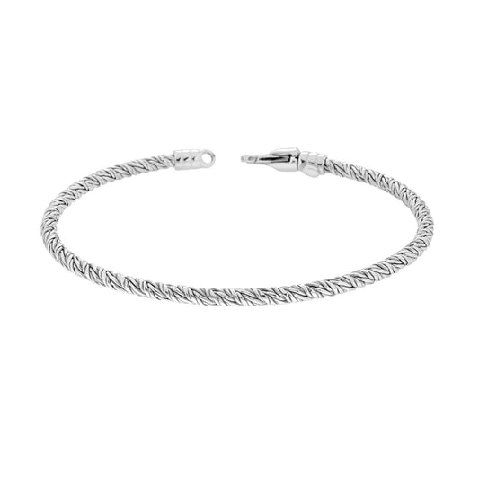 Armband, geflochtene Kette, 3 mm, aus Silber 925, rhodiniert (Rhodium-Galvanik) - MeinSchmuckShop