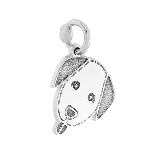 Hundekopf-Plättchen-Anhänger aus Silber 925 mit Rhodium-Beschichtung - MeinSchmuckShop