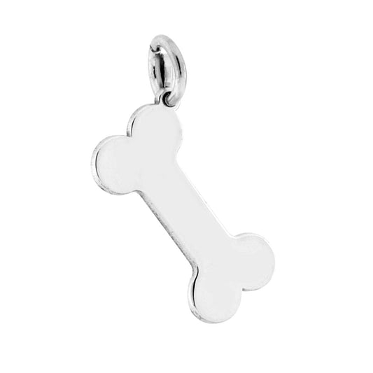 Knochen-Plättchen-Anhänger für Hund aus 925er Silber, rhodium-beschichtet - MeinSchmuckShop