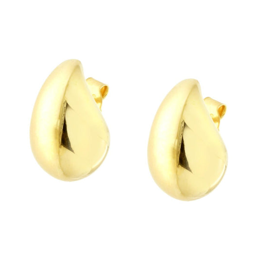 Ohrhänger Tropfen bombiert, 17 mm, in Silber 925, Goldgalvanik - MeinSchmuckShop