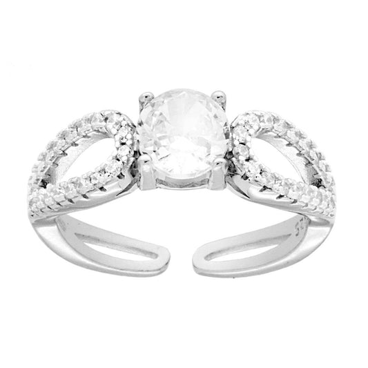 Solitärring mit weißem Cubic-Zirkon aus 925er Silber, rhodiniert - MeinSchmuckShop