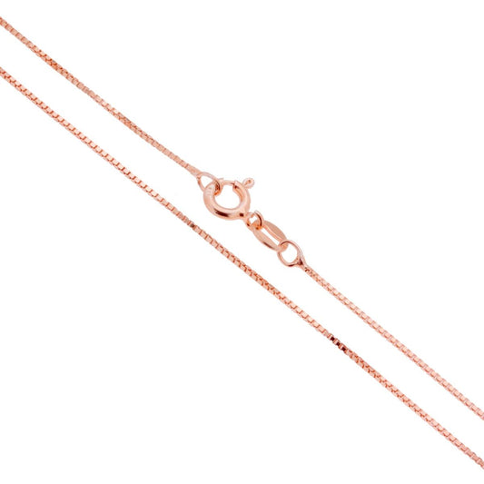 Venezianerkette diamantiert 015 Querschnitt 0,8 mm, Länge 45 cm, aus Silber 925, rosé galvanisch beschichtet - MeinSchmuckShop