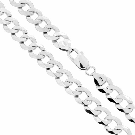 Kette Grumetta Diamantata Extraflat 200 Querschnitt mm 9 Länge cm 50 in Silber 925 galvanisch rhodiniert - MeinSchmuckShop