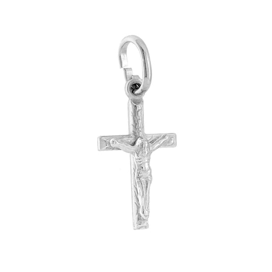 Anhänger Lateinisches Kreuz mit Jesus Christus, Silber 925, galvanisch rhodiniert. - MeinSchmuckShop