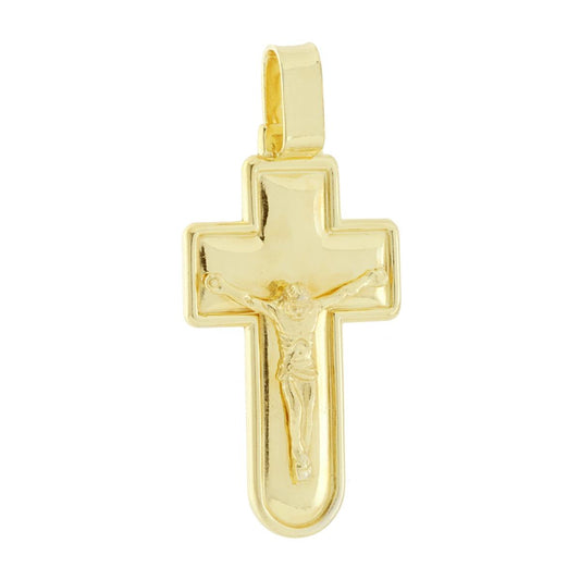 Lateinisches Kreuzanhänger mit Jesus Christus, Silber 925, vergoldet - MeinSchmuckShop