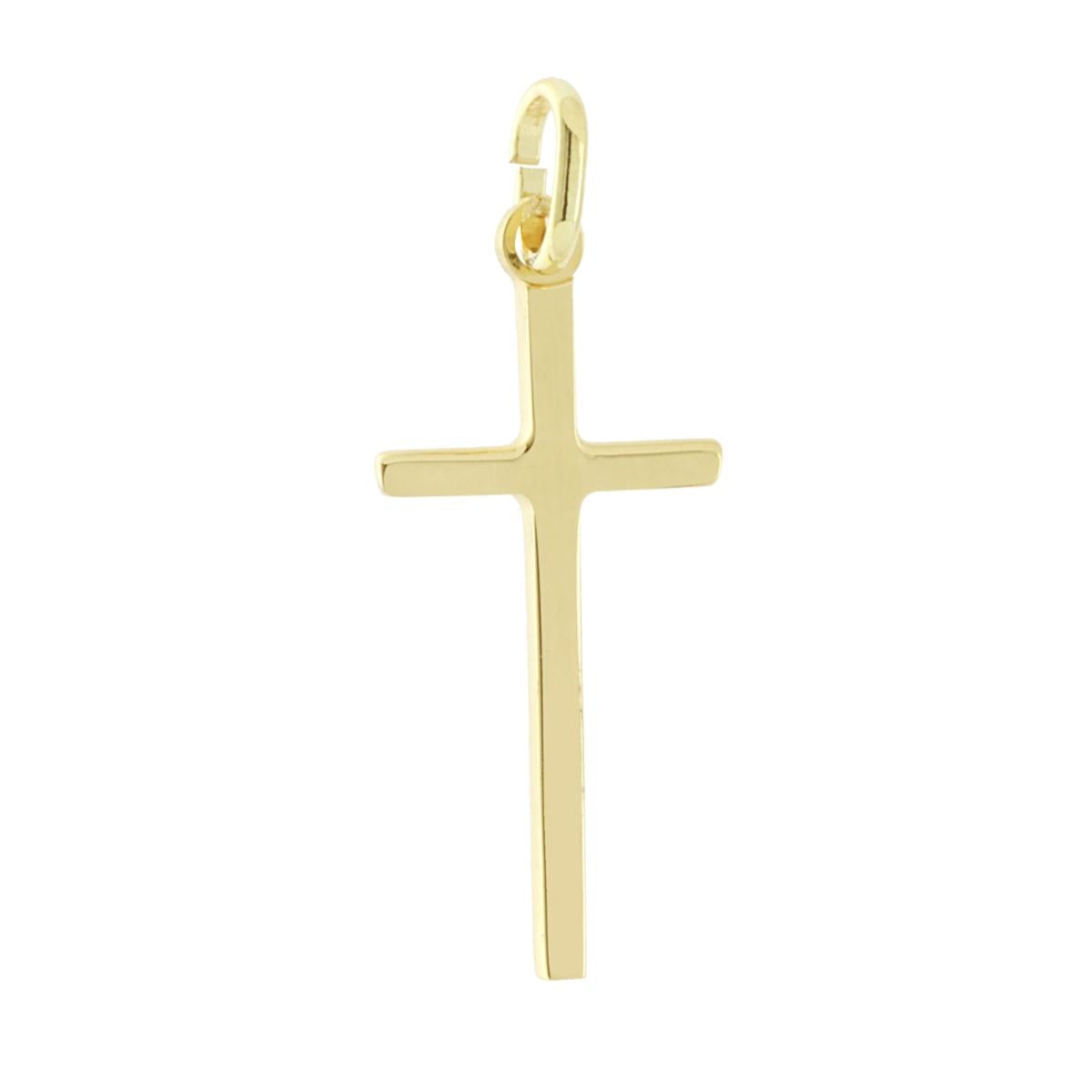Anhänger Lateinisches Kreuz aus Silber 925, galvanisch vergoldet - MeinSchmuckShop