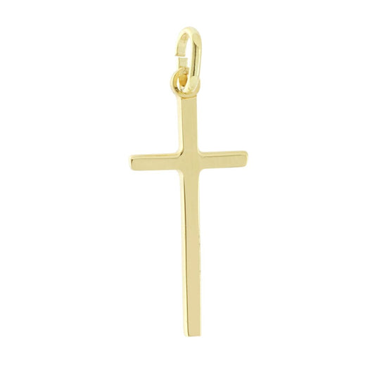 Anhänger Lateinisches Kreuz aus Silber 925, galvanisch vergoldet - MeinSchmuckShop