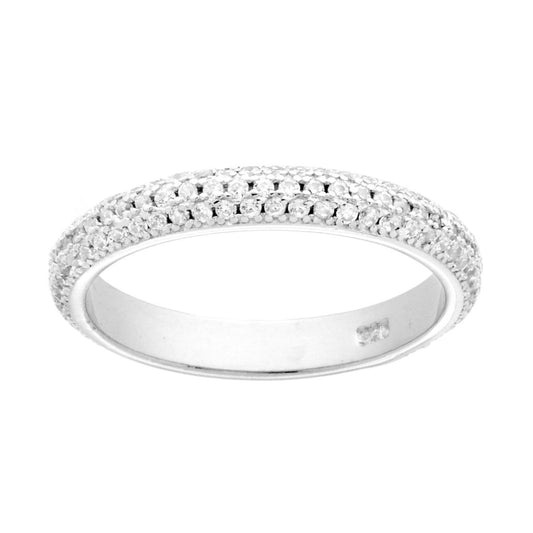 Ring Treue Ewigkeit mit weißen Cubic Zirconia in 925er Silber rhodiniert - MeinSchmuckShop