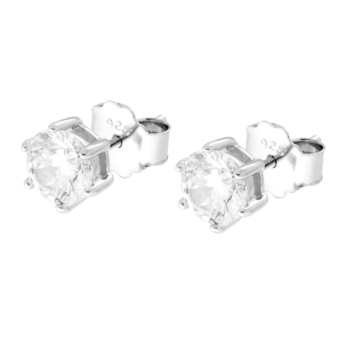 Ohrstecker Punto Luce Cubic Zirconia Weiß in Silber 925, rhodiniert - MeinSchmuckShop