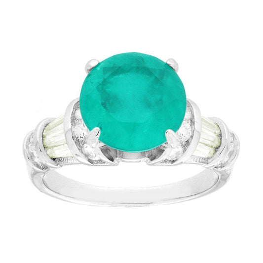 Solitärring Paraiba-Turmalin mit Kubikzirkonia, Gelbtopas, aus 925er Silber, rhodiniert - MeinSchmuckShop