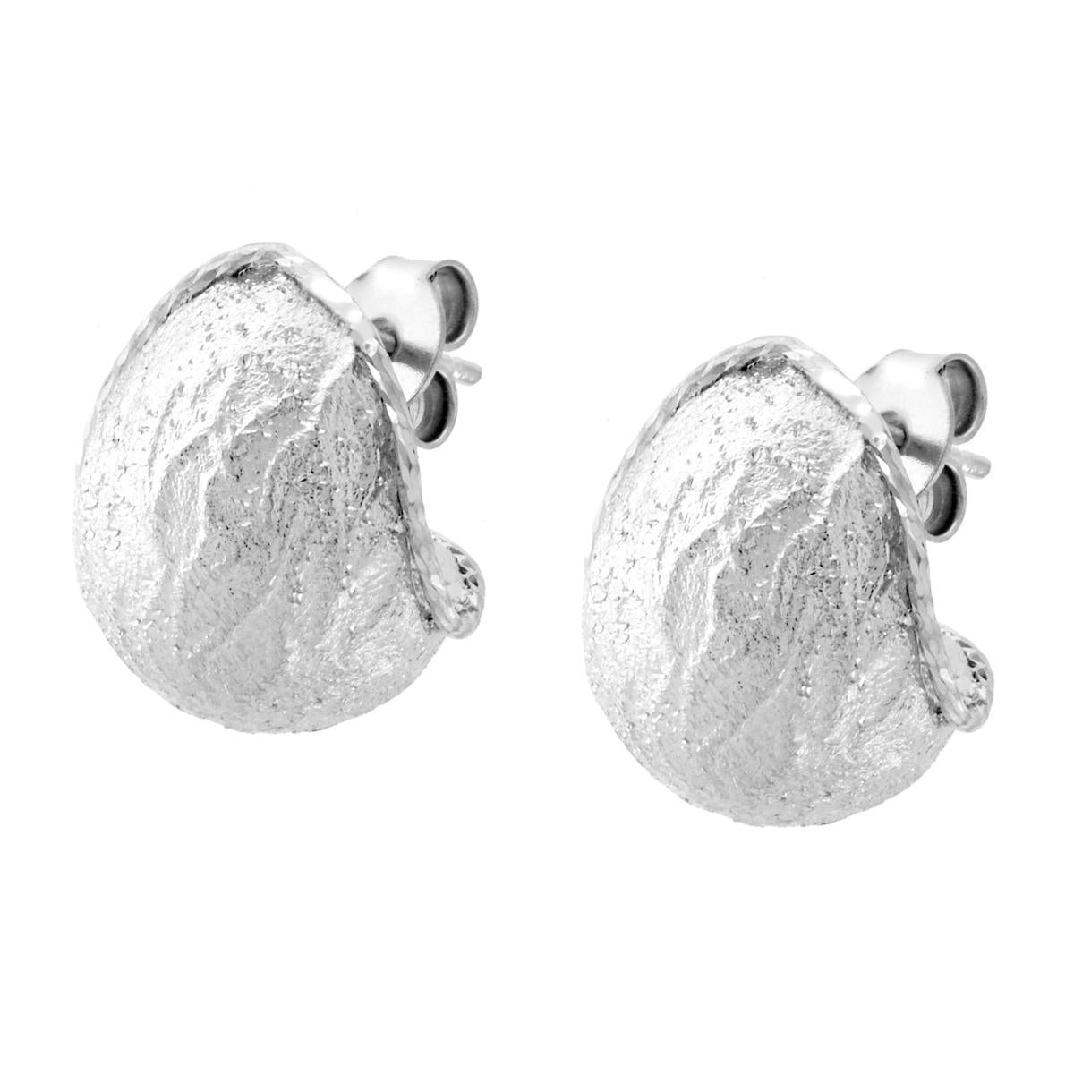 Ohrringe Tropfenform mit gebürstetem Effekt, rhodiniert, aus Silber 925 - MeinSchmuckShop
