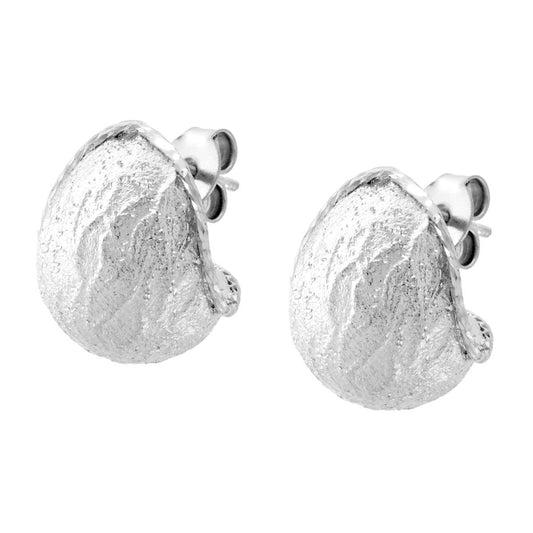 Ohrringe Tropfenform mit gebürstetem Effekt, rhodiniert, aus Silber 925 - MeinSchmuckShop
