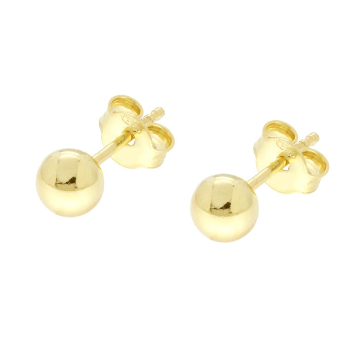 Ohrstecker Kugel 5 mm, 925er Silber, Goldgalvanik - MeinSchmuckShop