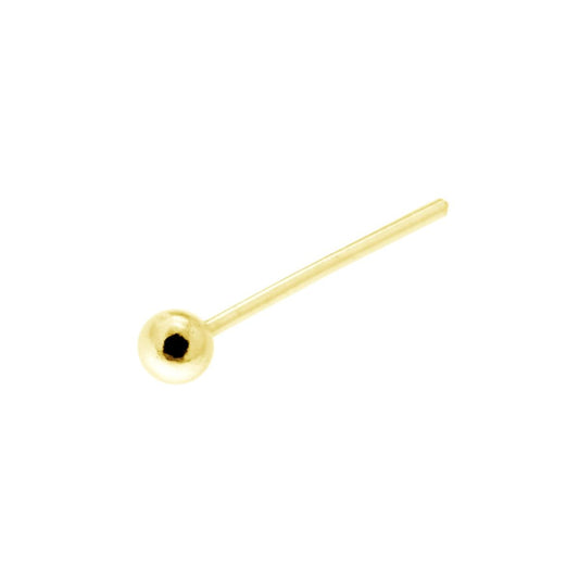 Nasenpiercing – Ball-Stud 2 mm aus 925er Silber, gold galvanisch beschichtet - MeinSchmuckShop