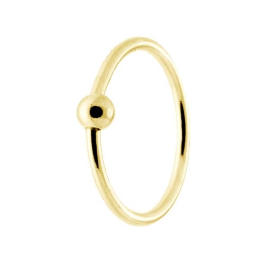 Nasenpiercing-Ring 10 mm mit Kugel aus Silber 925, goldgalvanisiert - MeinSchmuckShop