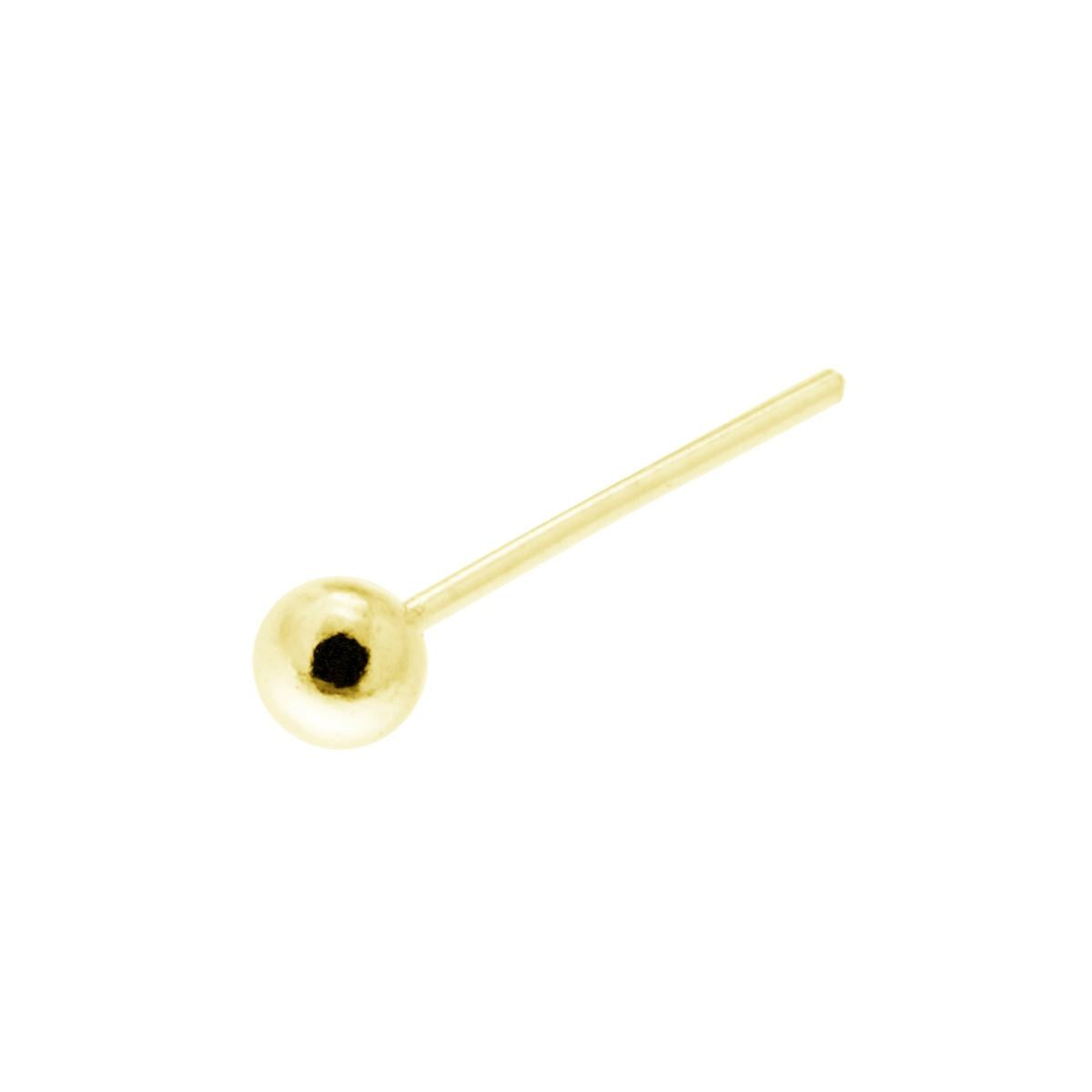 Nasenpiercing mit Kugelkopf, 2,5 mm, aus 925er Silber, goldgalvanisiert - MeinSchmuckShop